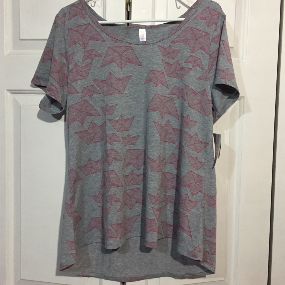 NWT LuLaRoe Origami Pink Sail Boats Top